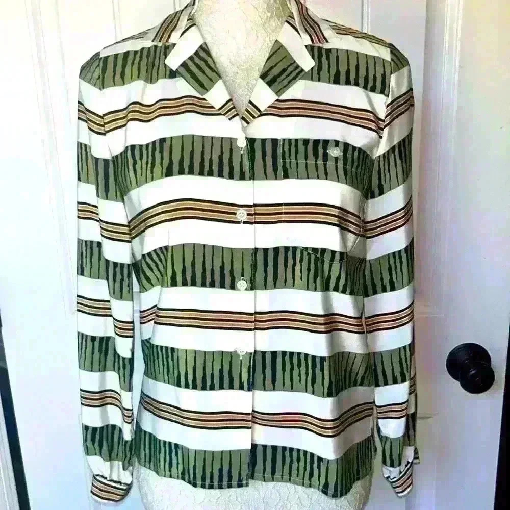 Vintage Liz Claiborne 80s Blouse NWT Shoulder Pads